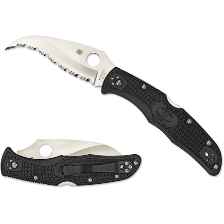 Spyderco 2024 Spyderco Matriarch 2 Lightweight Black Serrated SPY-C12SBK2